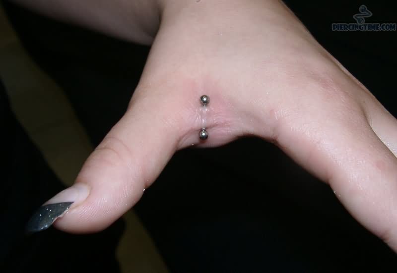 Barbell Hand Piercing Image For Girls