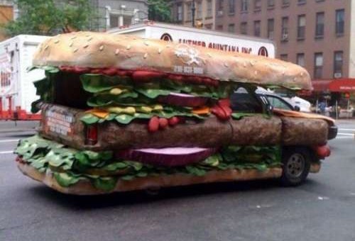 Funny Big Burger Car Picture