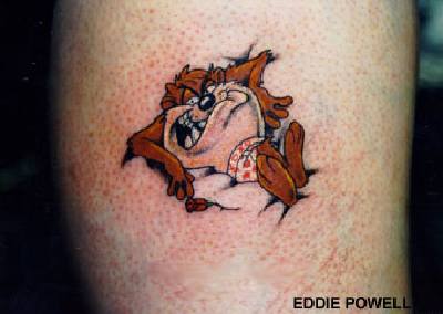 Angry Taz Cartoon Tattoo Design