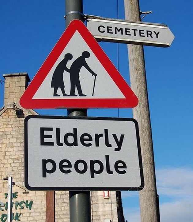 Elderly People Funny Sign