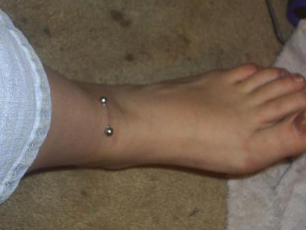 Ankle Piercing With Silver Barbell