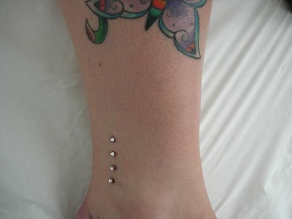 Beautiful Mico Dermals ankle Piercing Image