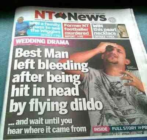 Best Man Left Bleeding After Being Hit In Head By Flying Dildo Funny News