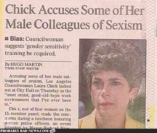 Chick Accuses Some Of Her Male Colleagues Of Sexism Funny News