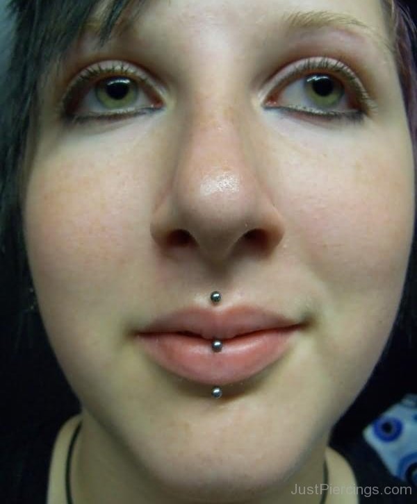 Upper And Lower Lip Jestrum Piercing For Women