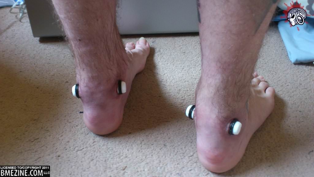 White Gauge Achilles Piercing Picture For Men