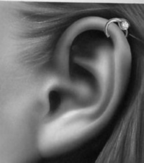 Bead Ring Pinna Piercing On Left Ear