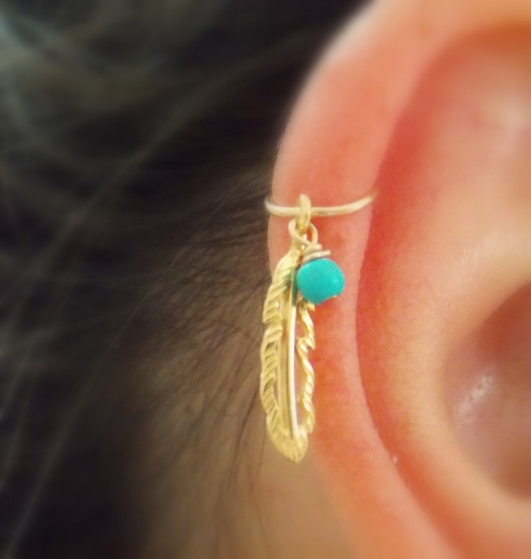 Feather Ear Cuff Pinna Piercing