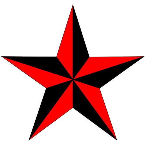 Red And Black Nautical Star Tattoo Design