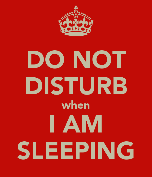 Do Not Disturb When I Am Sleeping