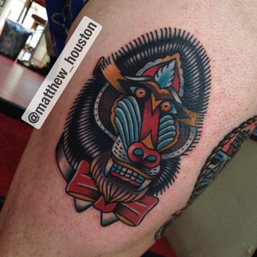 Colorful Mandril Tattoo Design by Matthew Houston