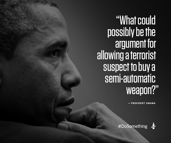 What could possibly be the argument for allowing a terrorist suspect to buy a semi-automatic weapon