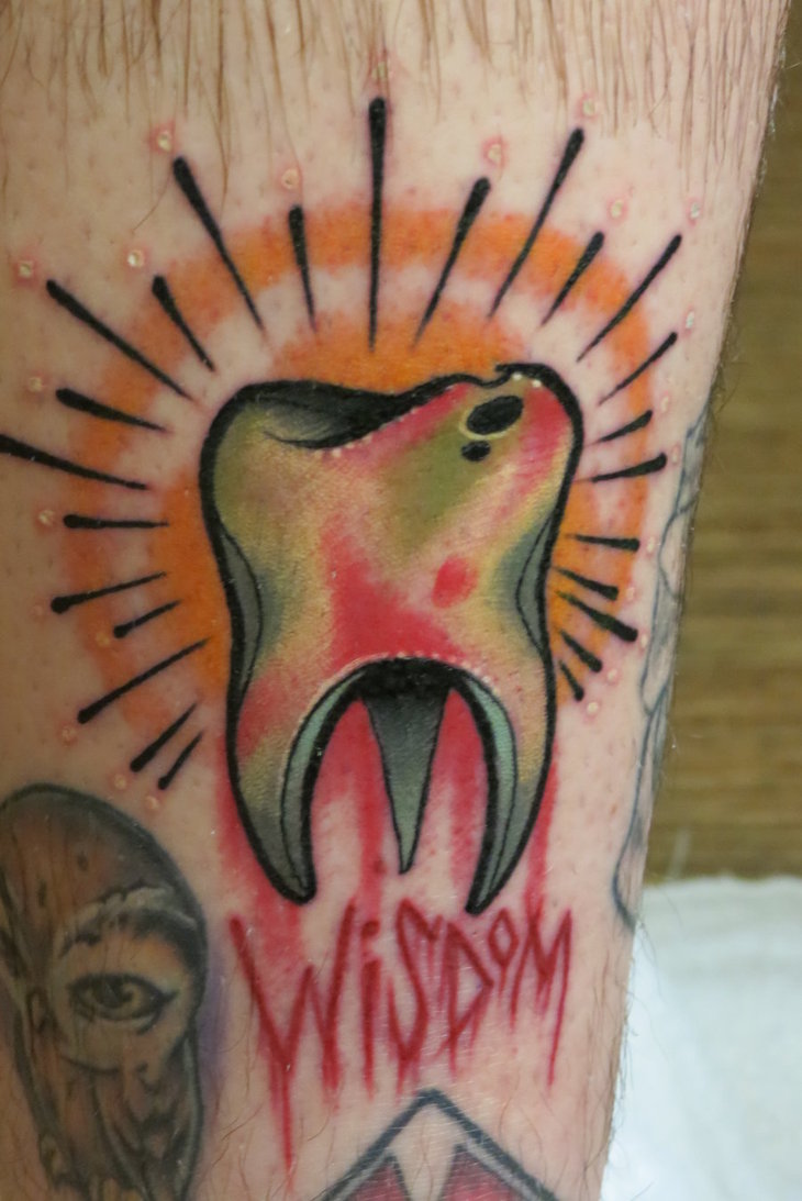 Colorful Teeth Tattoo Design For Arm By Nelby2388