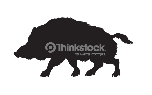 Awesome Silhouette Boar Tattoo Stencil