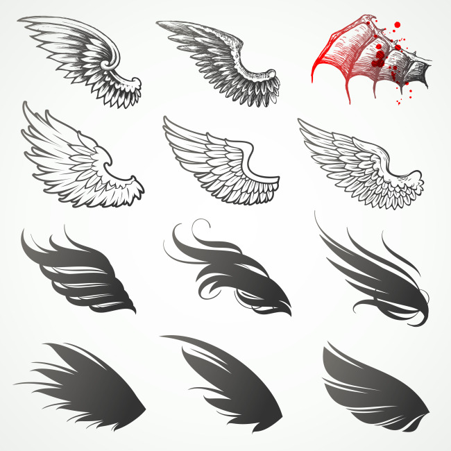 Unique Wings Tattoo Flash