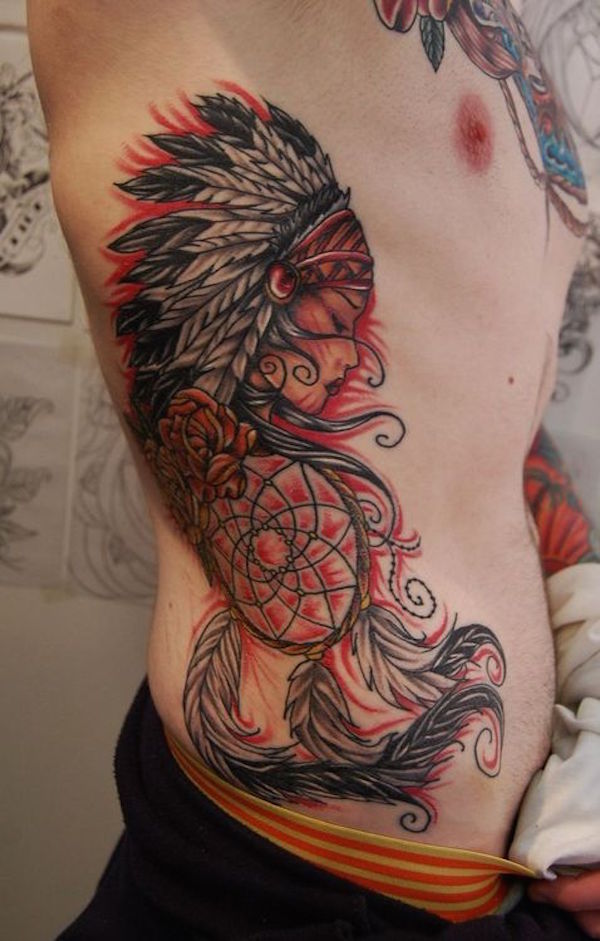 37+ Dreamcatcher Tattoos On Ribs