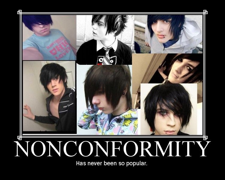 Boy Funny Emo Hairstyle Poster