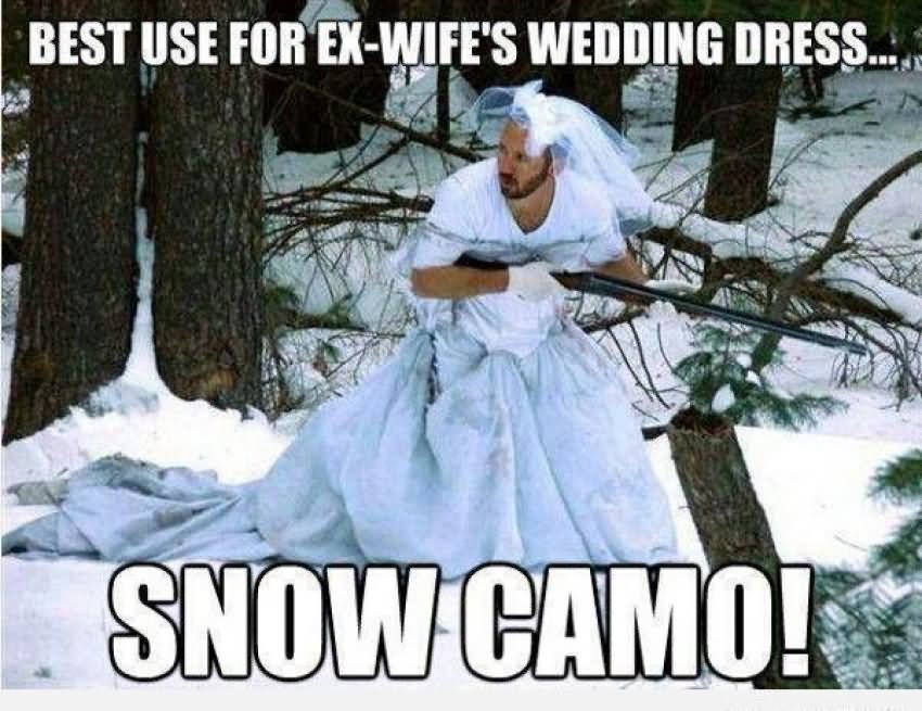 Best Use For Ex Wife’s Wedding Dress Funny Camouflage Image