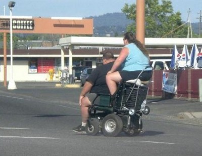 Funny Electric Wheelchair Transportation Image