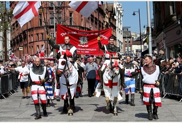 People Take Part In Saint Georges Day Parade