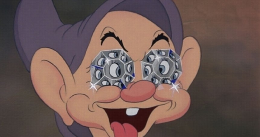 Funny Diamond Eyes Cartoon Image