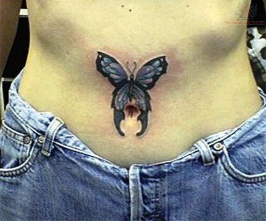 Butterfly Tattoo Stomach - Best Tattoo Ideas