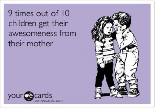 Children Get Their Awesomeness From Their Mother Funny Parenting Image