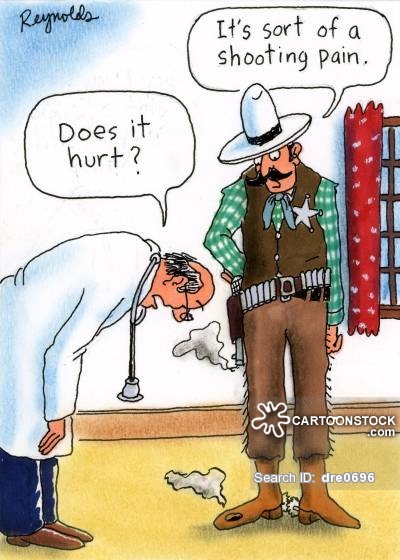 Its Sort Of A Shooting Pain Funny Cartoon Image