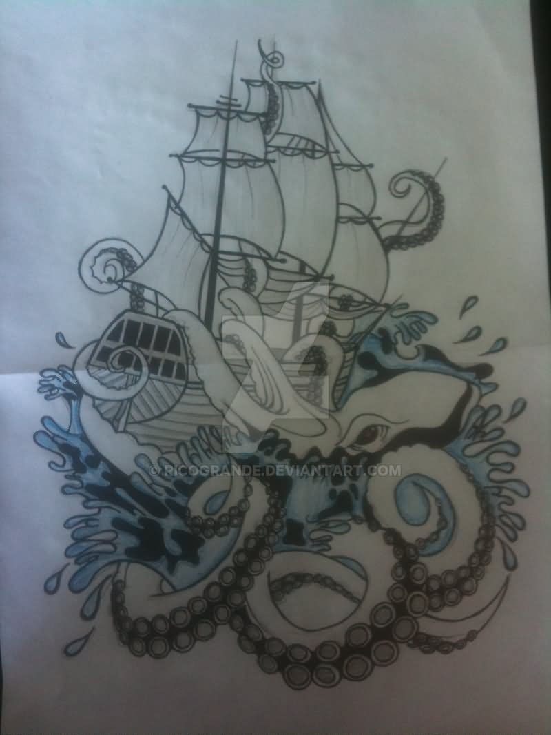 Kraken Attacking Ship Tattoo Meaning