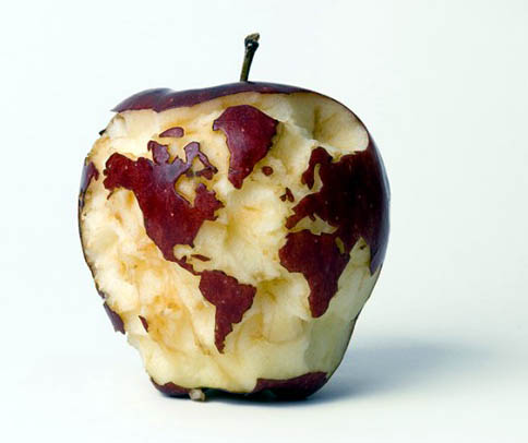 Apple Funny World Map Picture