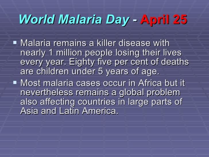 World Malaria Day April 25 Photo