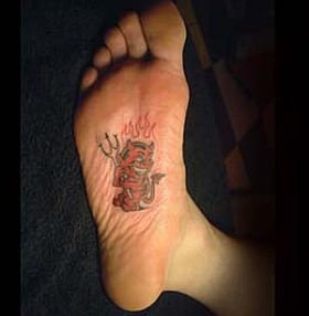 Devil Tattoo On Under Foot