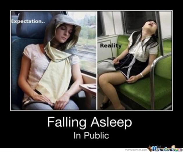 Falling Asleep In Public Reality And Expectation Funny Miscellaneous Picture