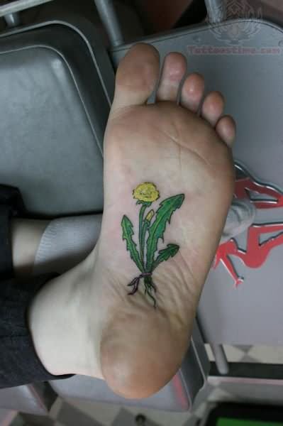 Flower Tattoo On Under Foot