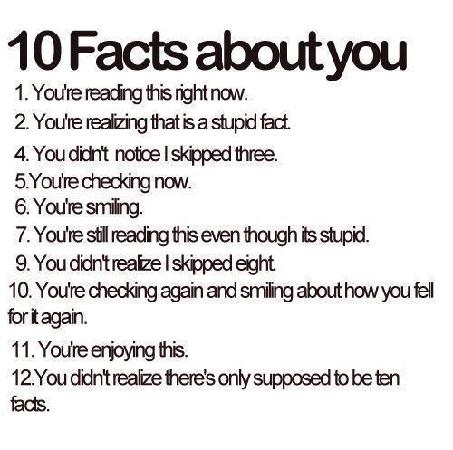 Funny Miscellaneous Ten Facts About You Image