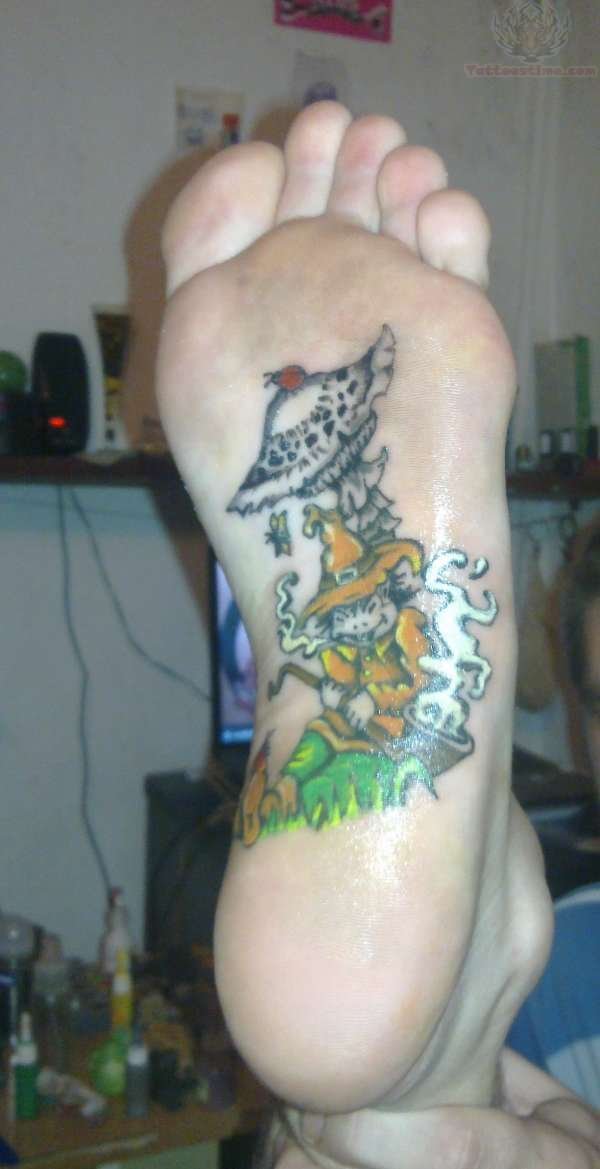 Halloween Tattoo On Under Foot