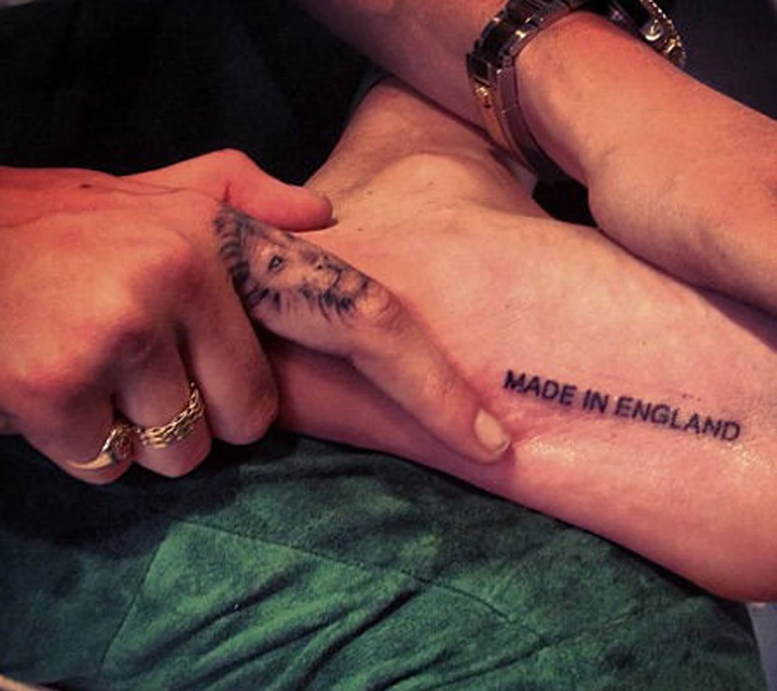 Made In England Lettering Tattoo On Under Foot