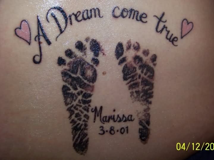 A Dream Come True - Memorial Footprints Tattoo Design