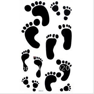 Black Footprints Tattoo Flash