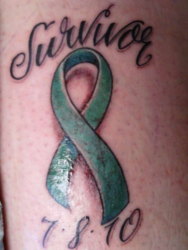 Memorial Cancer Ribbon Tattoo Design