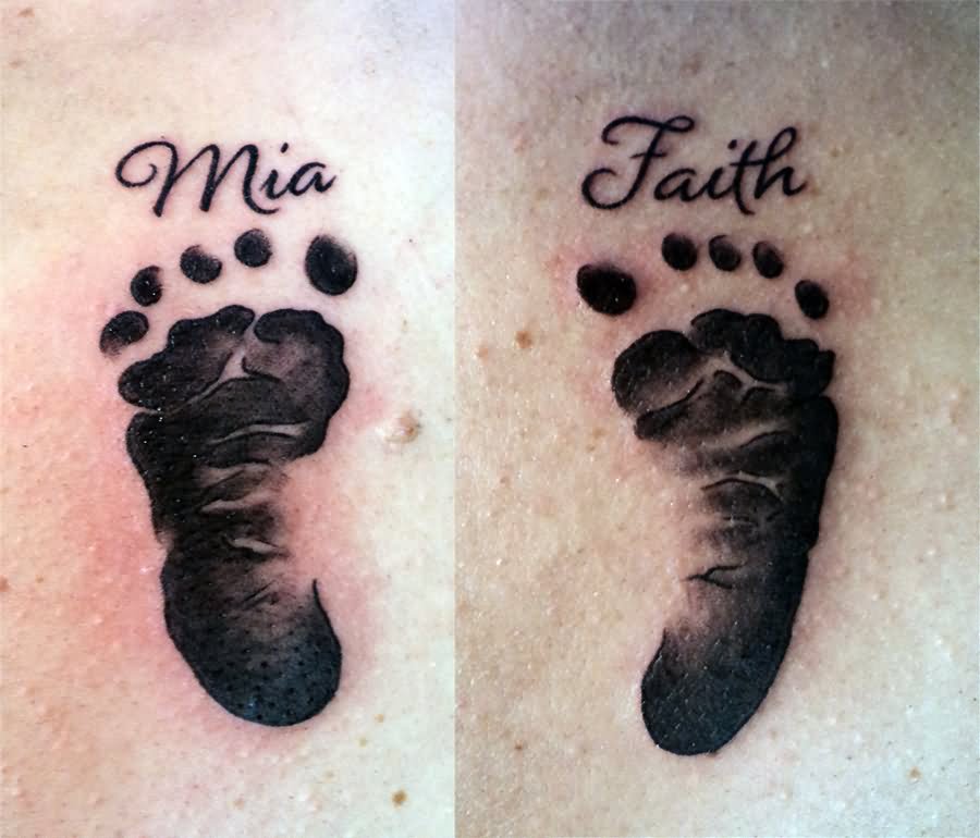 Mia Faith - Black Footprints Tattoo Design