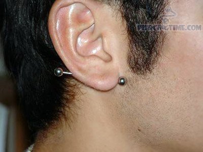 Anti Lobe Piercing On Man Right Ear