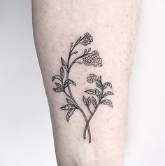 Black Floral Tattoo Design For Forearm