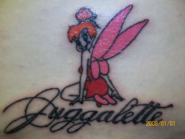 Colored Jugalette Fairy Tattoo