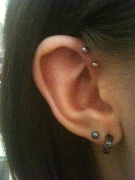 Forward Helix And Anti Lobe Piercing For Girls