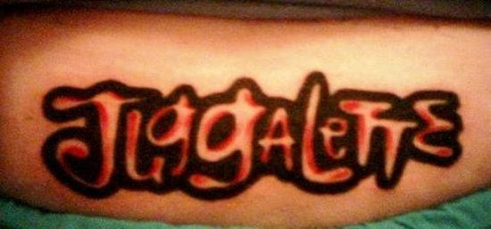 Nice Jugalette Tattoo On Lower Back