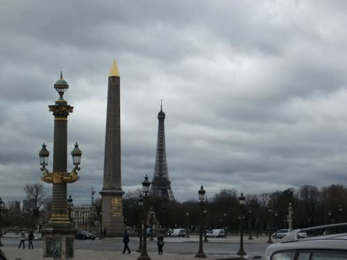 Place de la Concorde View In Black Clouds