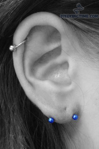 Right Ear Cartilage And Anti Lobe Piercing For Girls