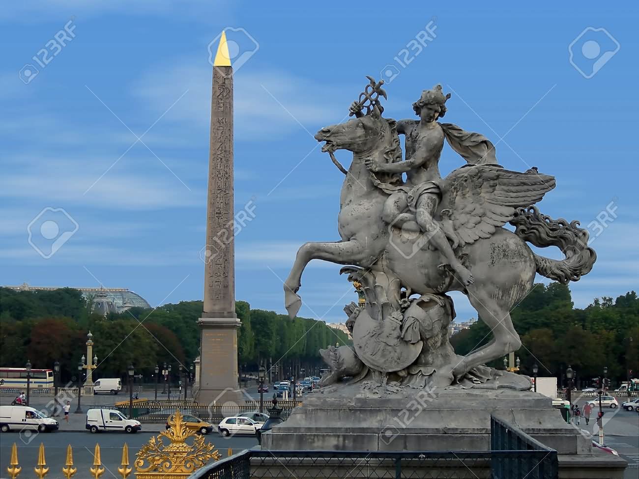 Statue Of Perseus And Obelisk On Place de la Concorde, Paris