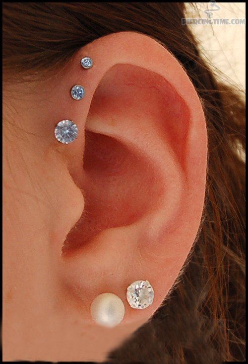 Triple Forward Helix And Anti Lobe Piercing Pictures